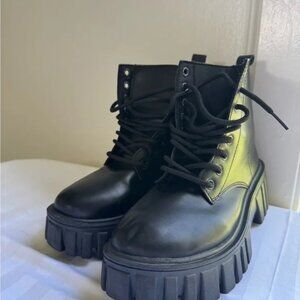 SHEIN Black Chunky Combat Boots